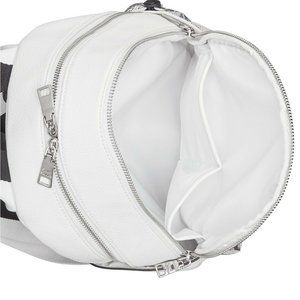 Steve Madden Sweep Backpack, White/Black/Silver